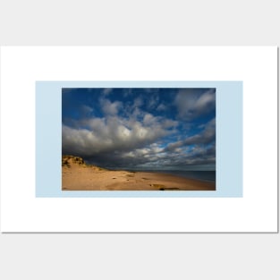 Druridge Bay under Threatening Clouds Posters and Art